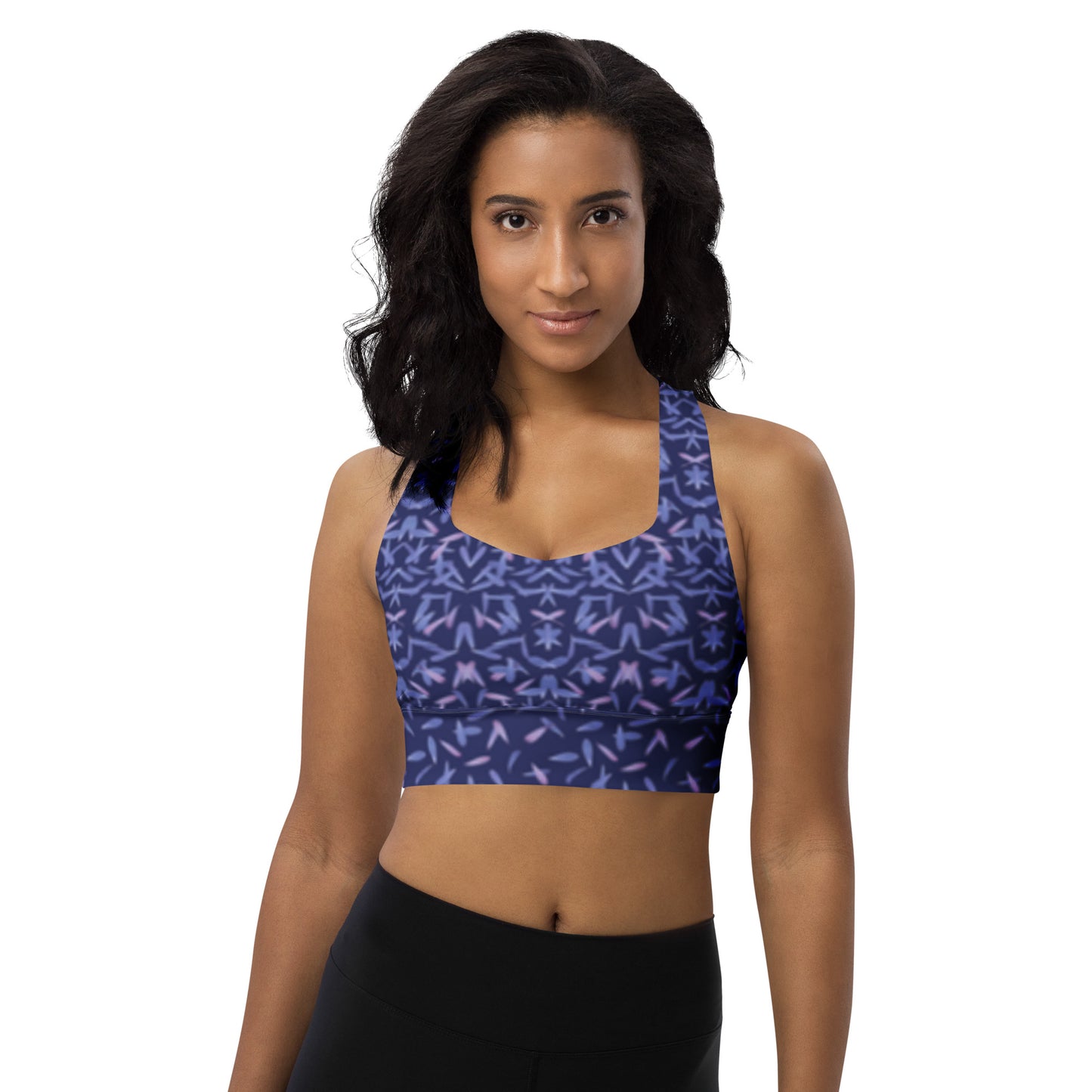 Petal Power Sports Bra in Malibu Blue