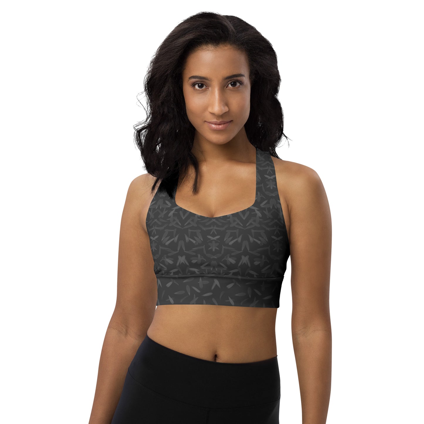 Petal Power Sports Bra in Amboy Black