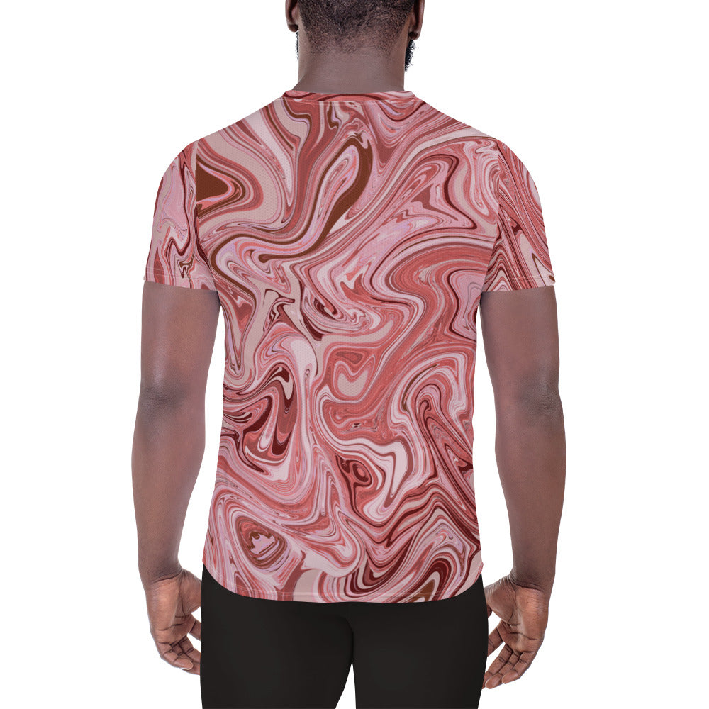 Marble Athletic T-Shirt - Flamingo