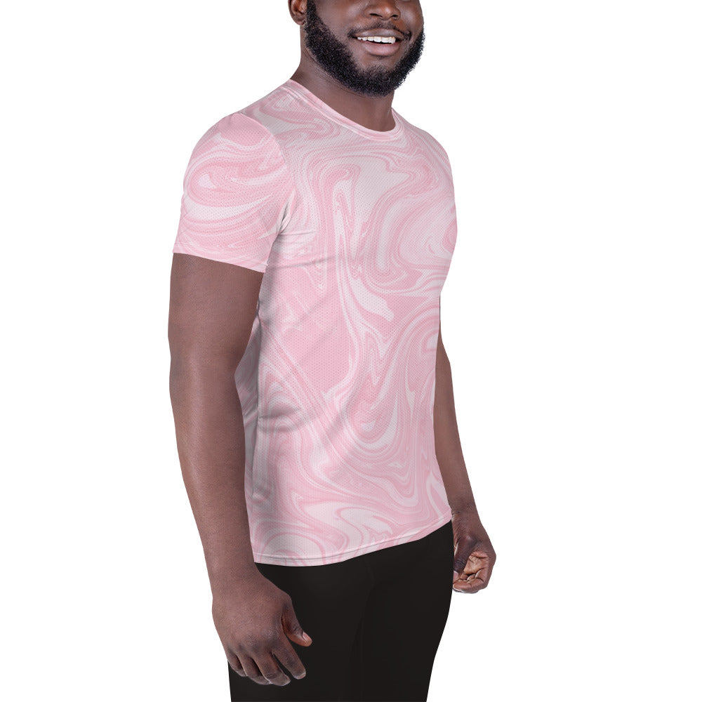 Marble Athletic T-Shirt - Pink Lotus