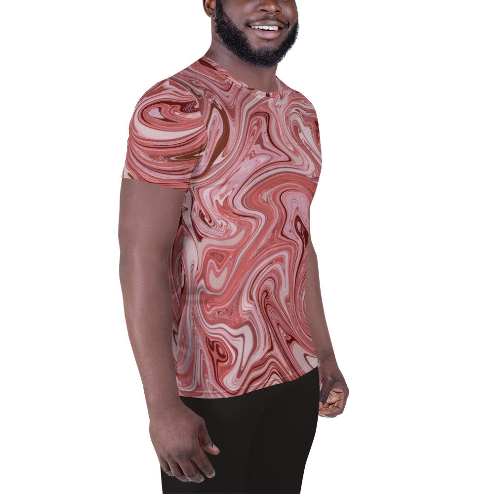 Marble Athletic T-Shirt - Flamingo