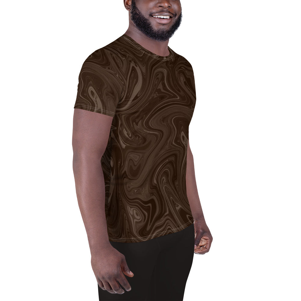 Marble Athletic T-Shirt - Chocolate