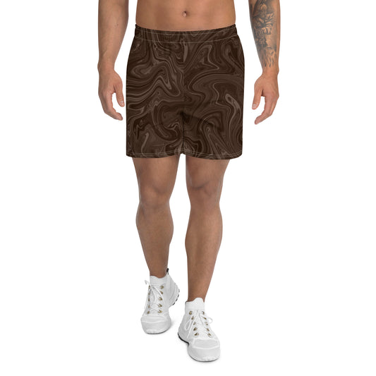 Recycled Marble Athletic Shorts - Chocolate