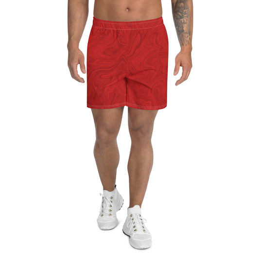 Recycled Marble Athletic Shorts - Ruby