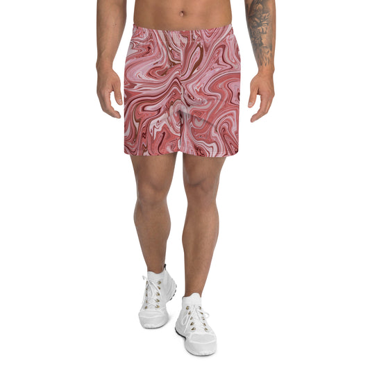 Recycled Marble Athletic Shorts - Flamingo