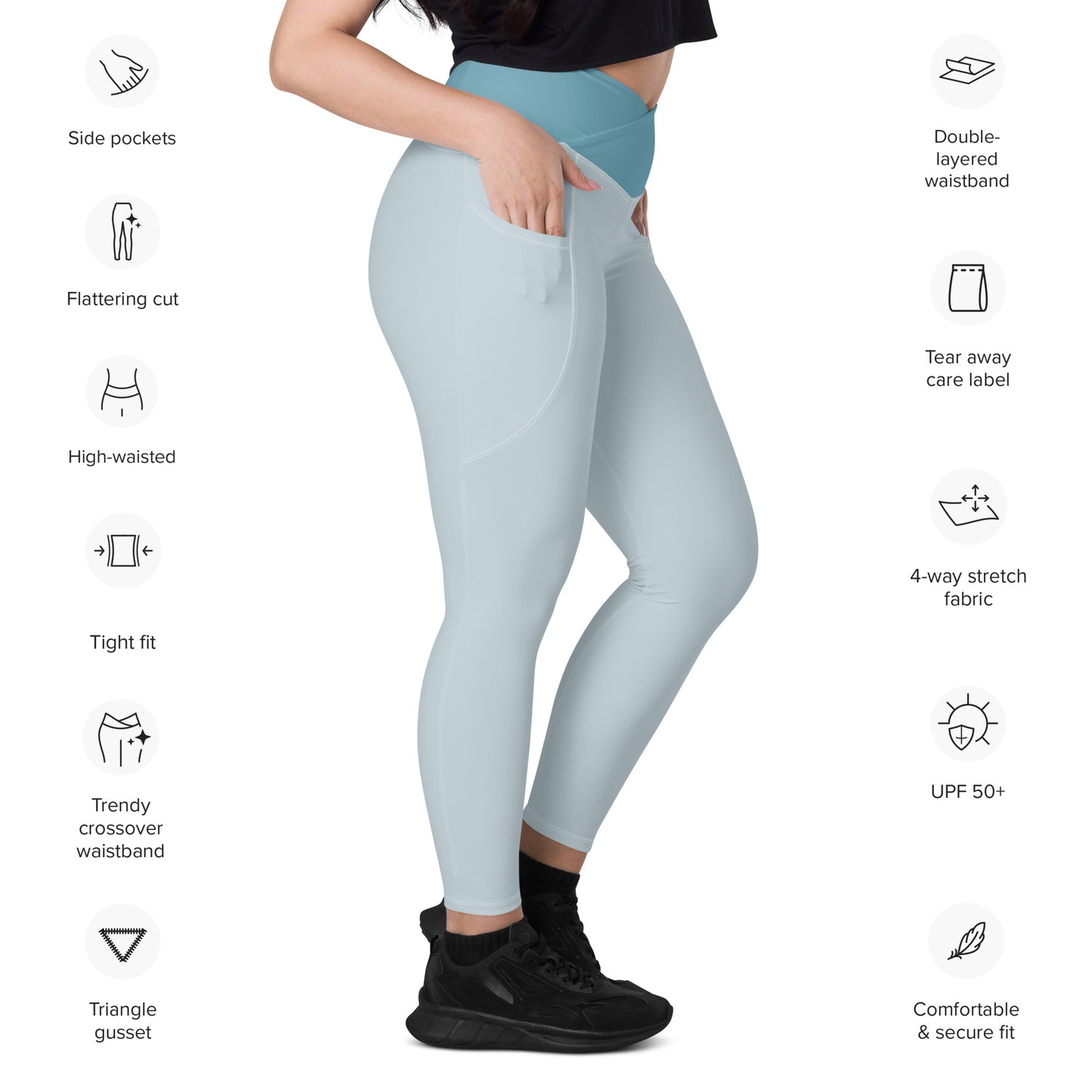 Core Recycled Crossover Leggings - Arctic