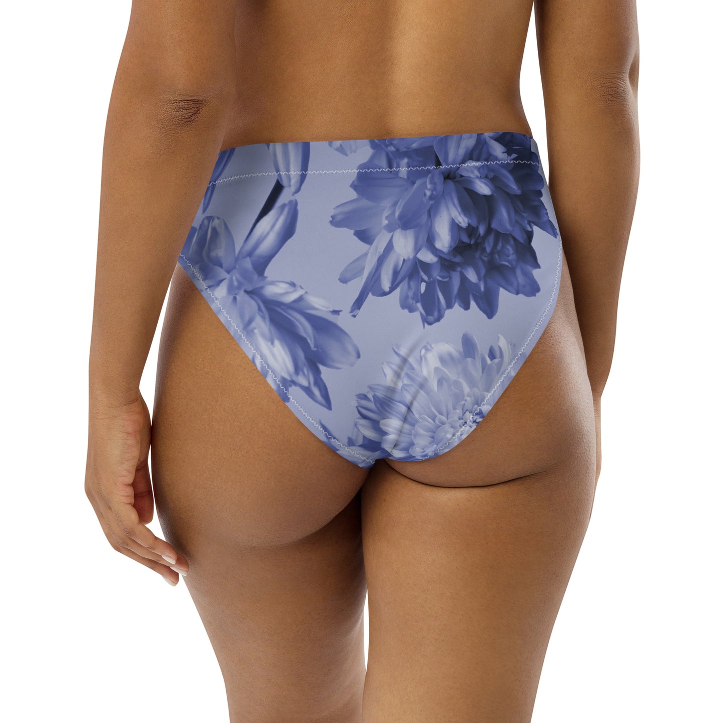 Recycled Gillyflower High-Waisted Bikini Bottom in Malibu Blue