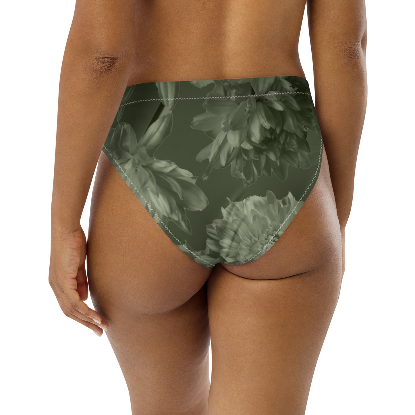 Recycled Gillyflower High-Waisted Bikini Bottom in Anacapa Green