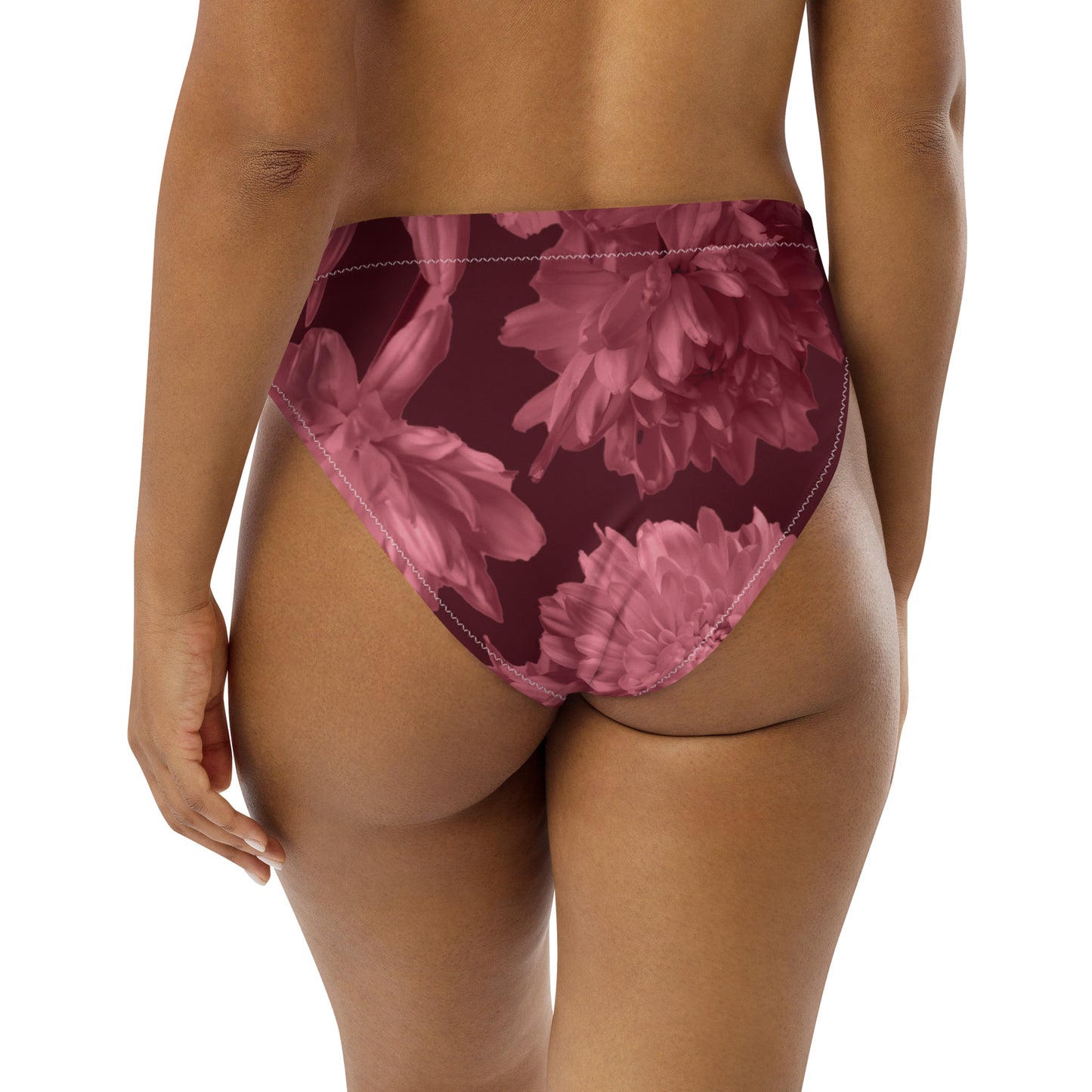 Recycled Gillyflower High-Waisted Bikini Bottom in Napa Red