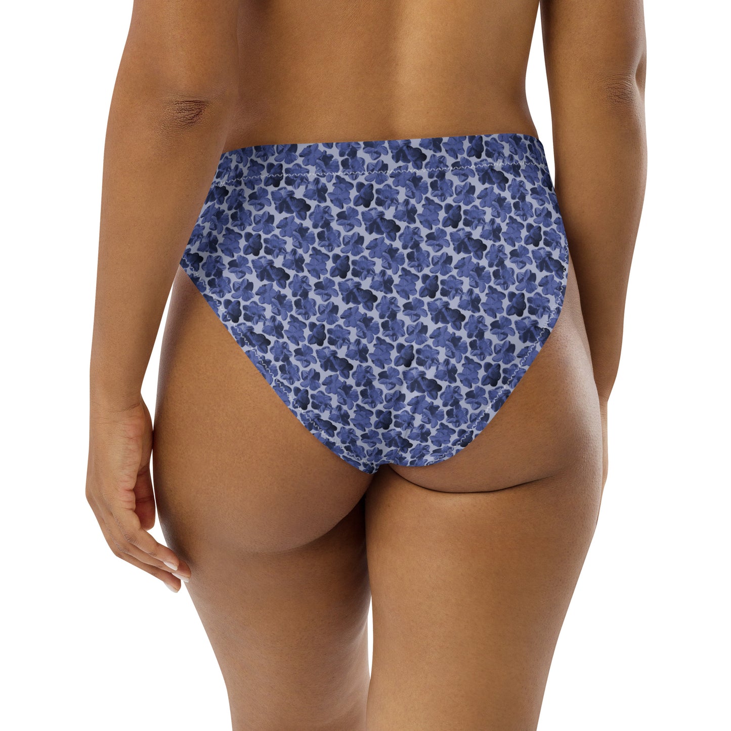 Recycled Flourish and Flow High-Waisted Bikini Bottom in Malibu Blue