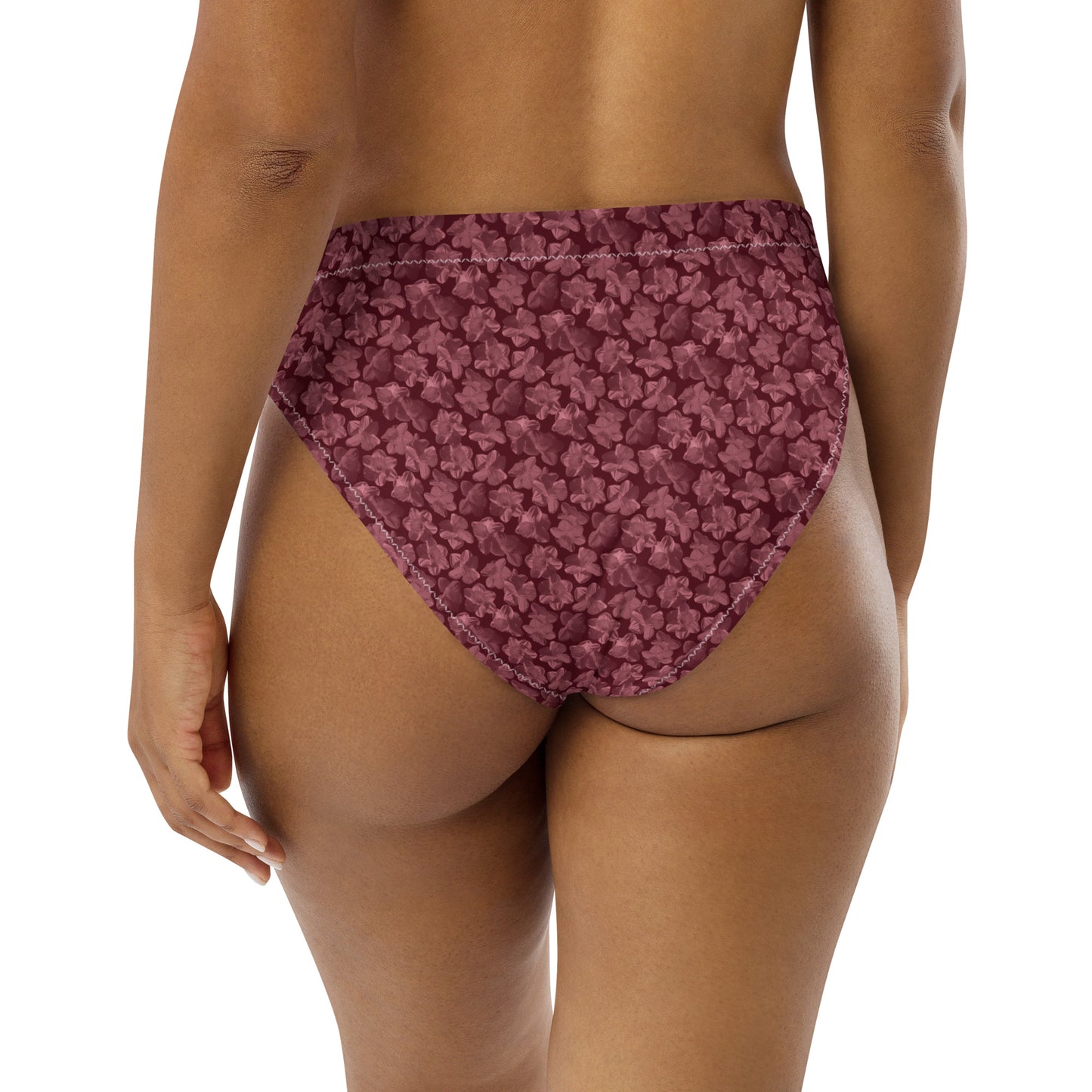 Recycled Flourish and Flow High-Waisted Bikini Bottom in Napa Red