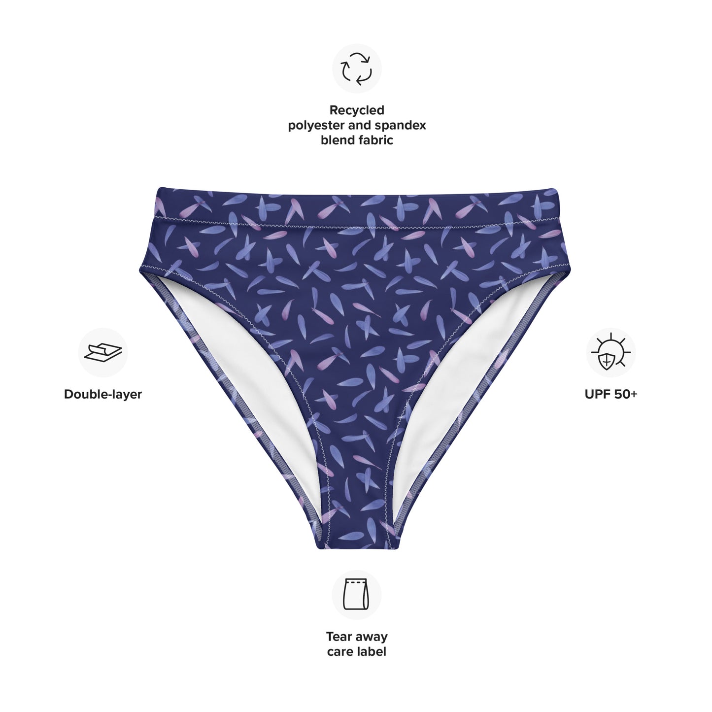 Recycled Gillyflower High-Waisted Bikini Bottom in Malibu Blue