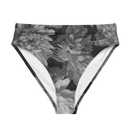 Recycled Gillyflower High-Waisted Bikini Bottom in Amboy Black