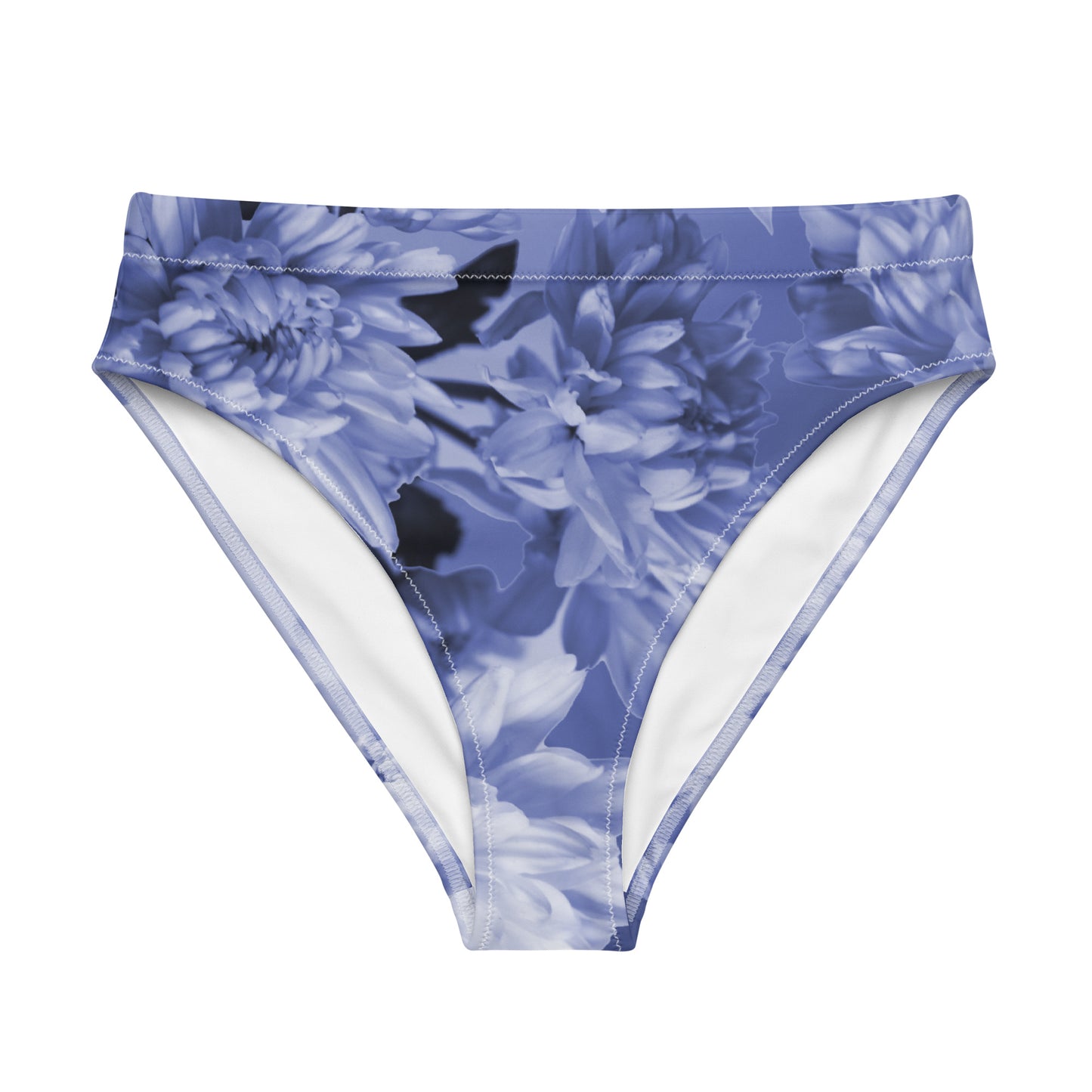 Recycled Gillyflower High-Waisted Bikini Bottom in Malibu Blue