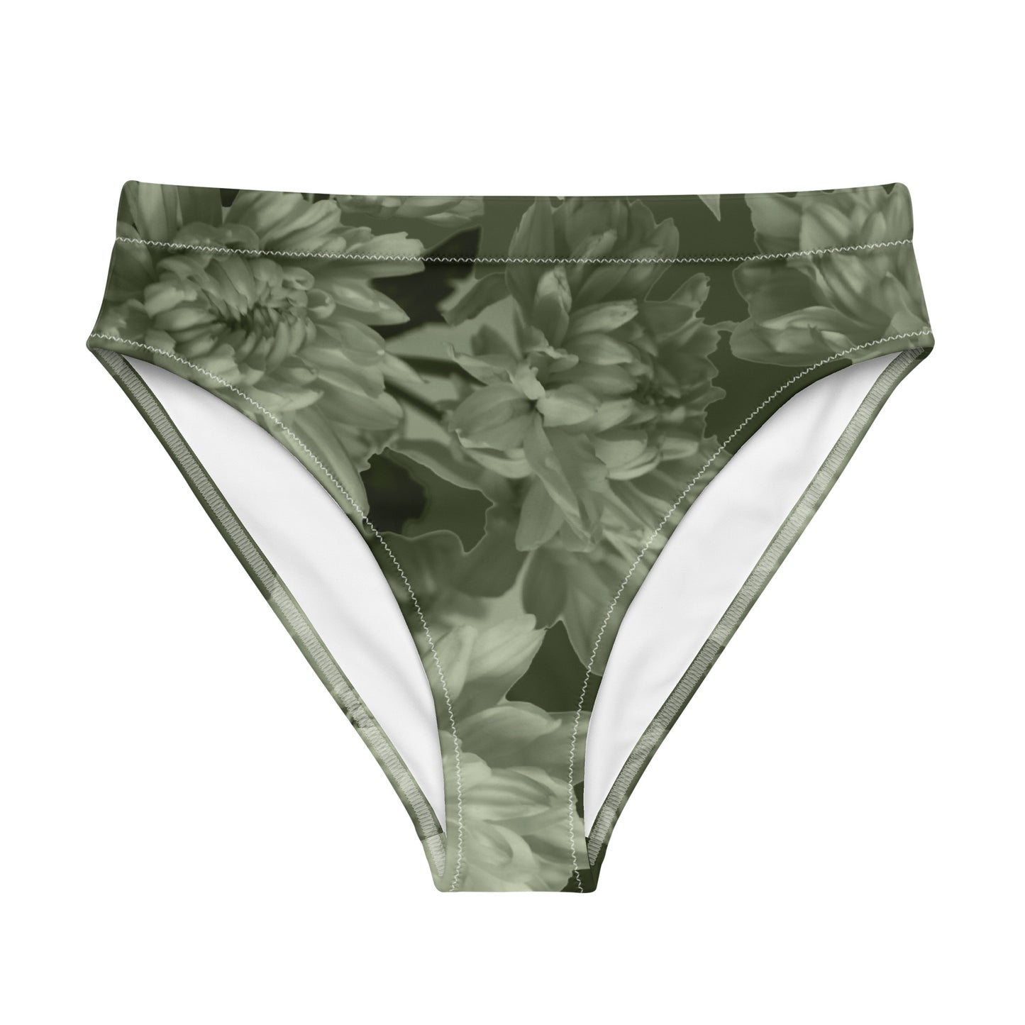 Recycled Gillyflower High-Waisted Bikini Bottom in Anacapa Green