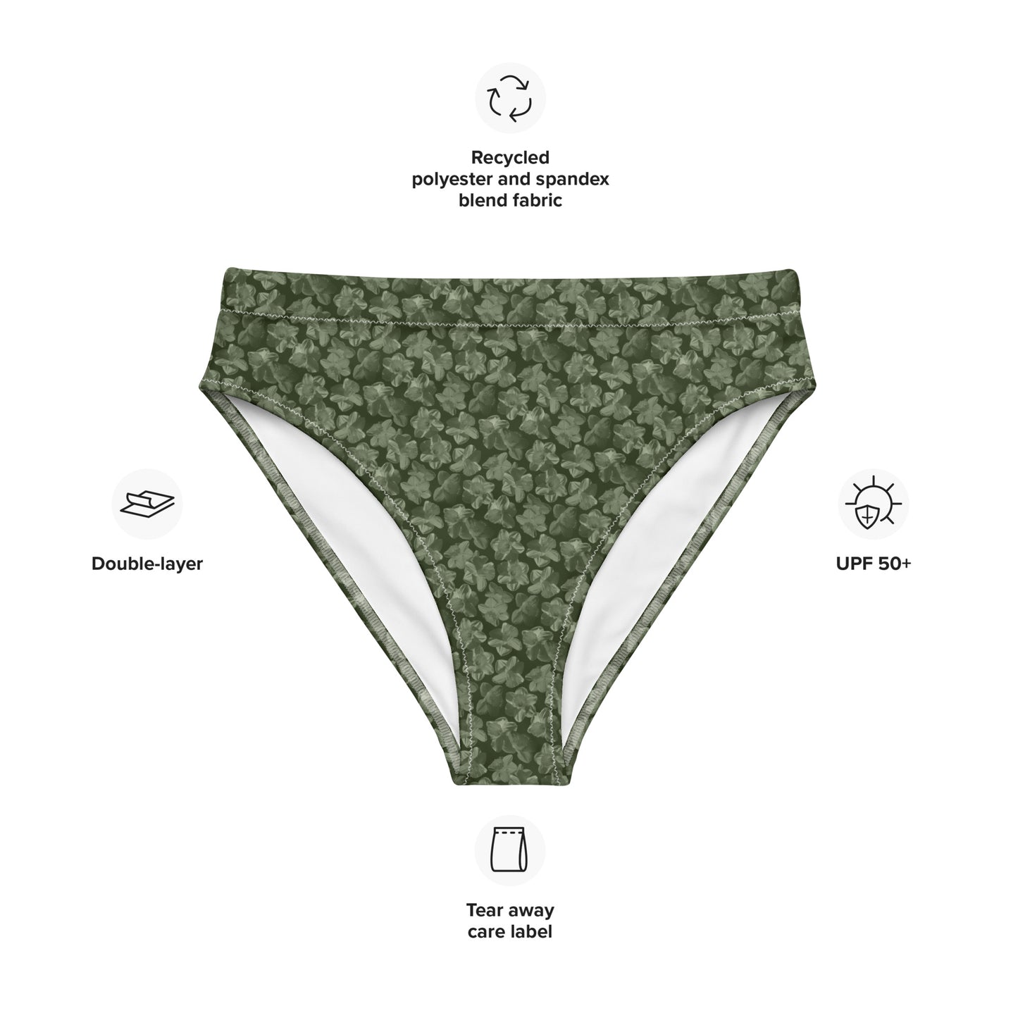 Recycled Flourish and Flow Bikini Bottom in Anacapa Green