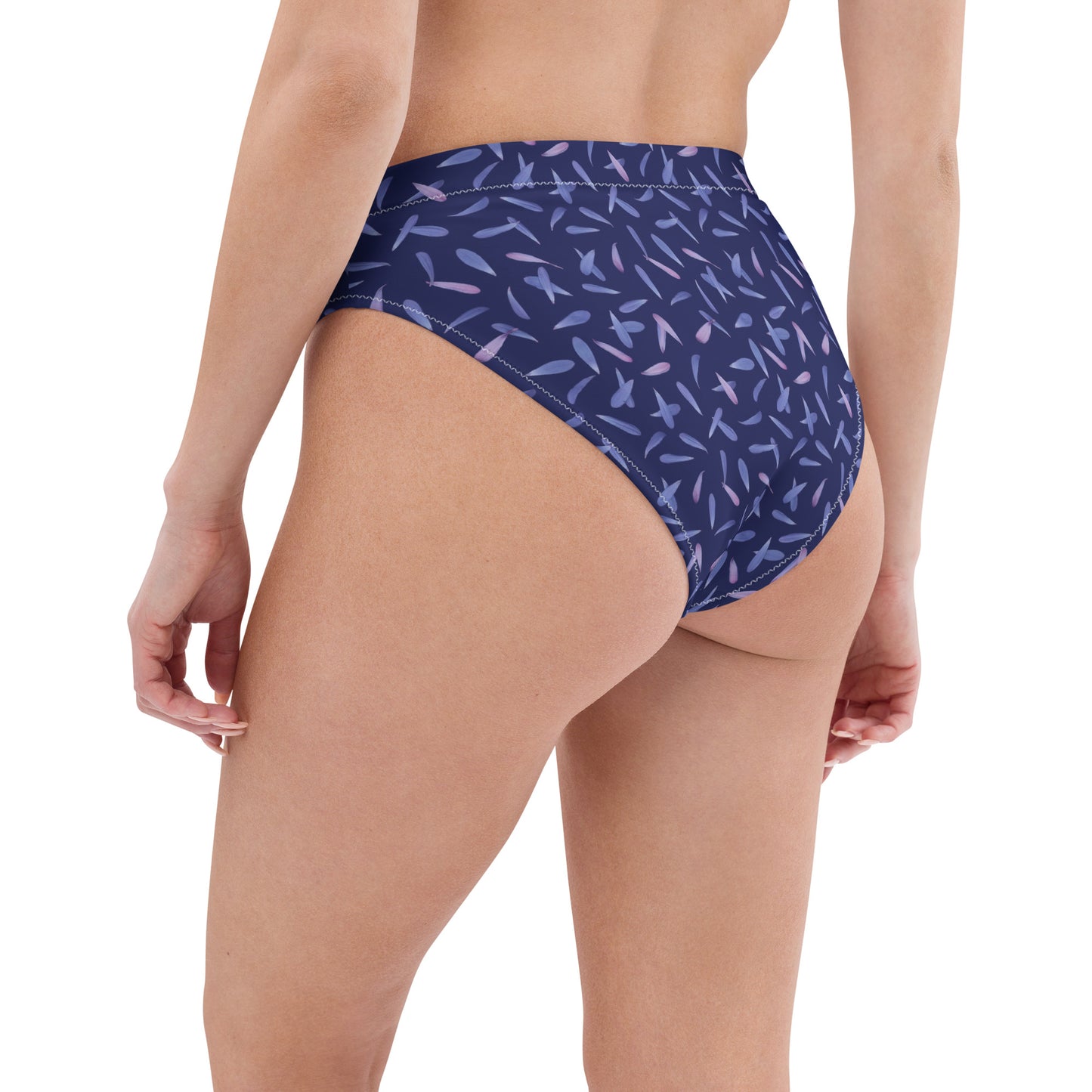 Recycled Gillyflower High-Waisted Bikini Bottom in Malibu Blue