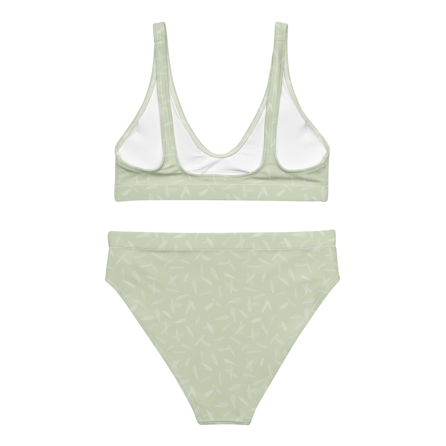 Recycled Petal Power High-Waisted Bikini in Anacapa Green