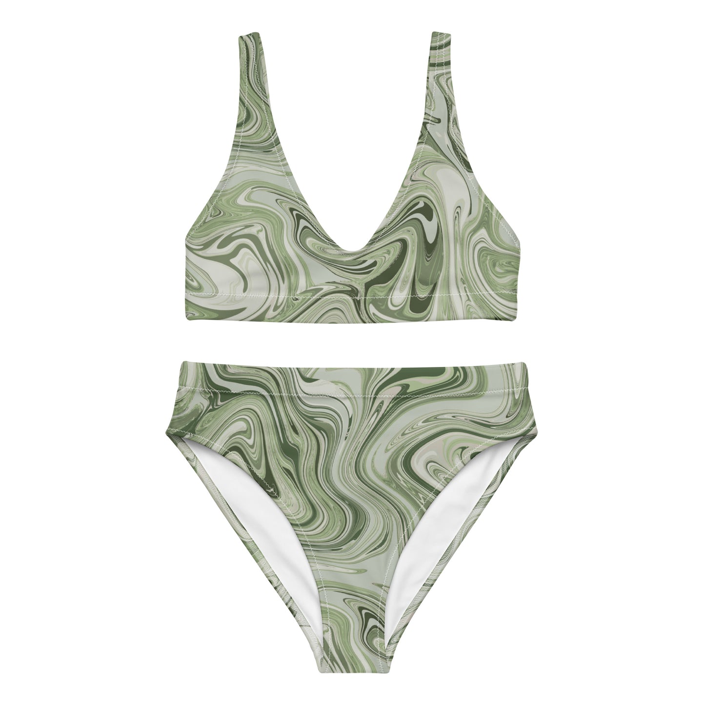 Maggiore Marble Recycled Bikini - Pistachio