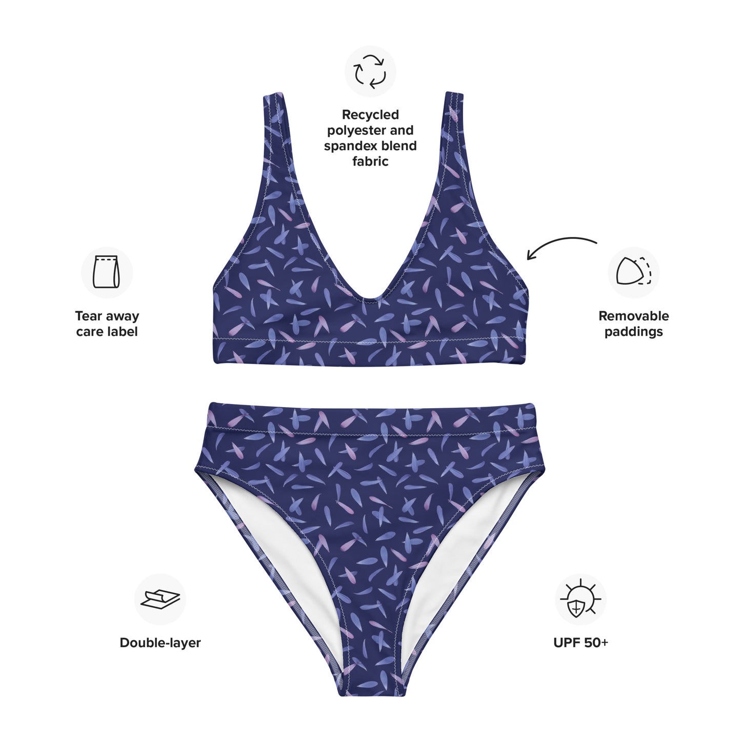 Recycled Gillyflower High-Waisted Bikini in Malibu Blue