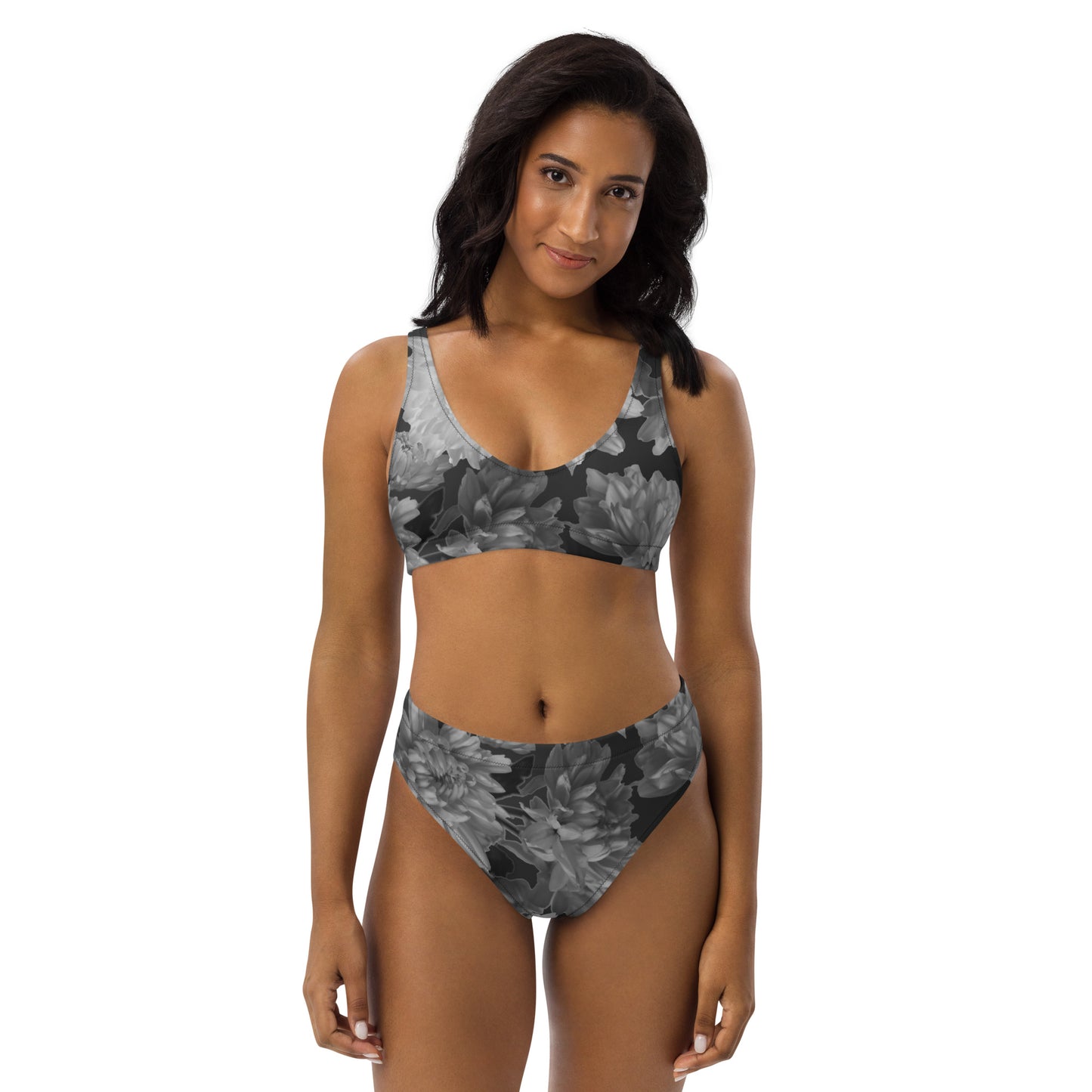 Recycled Gillyflower High-Waisted Bikini in Amboy Black