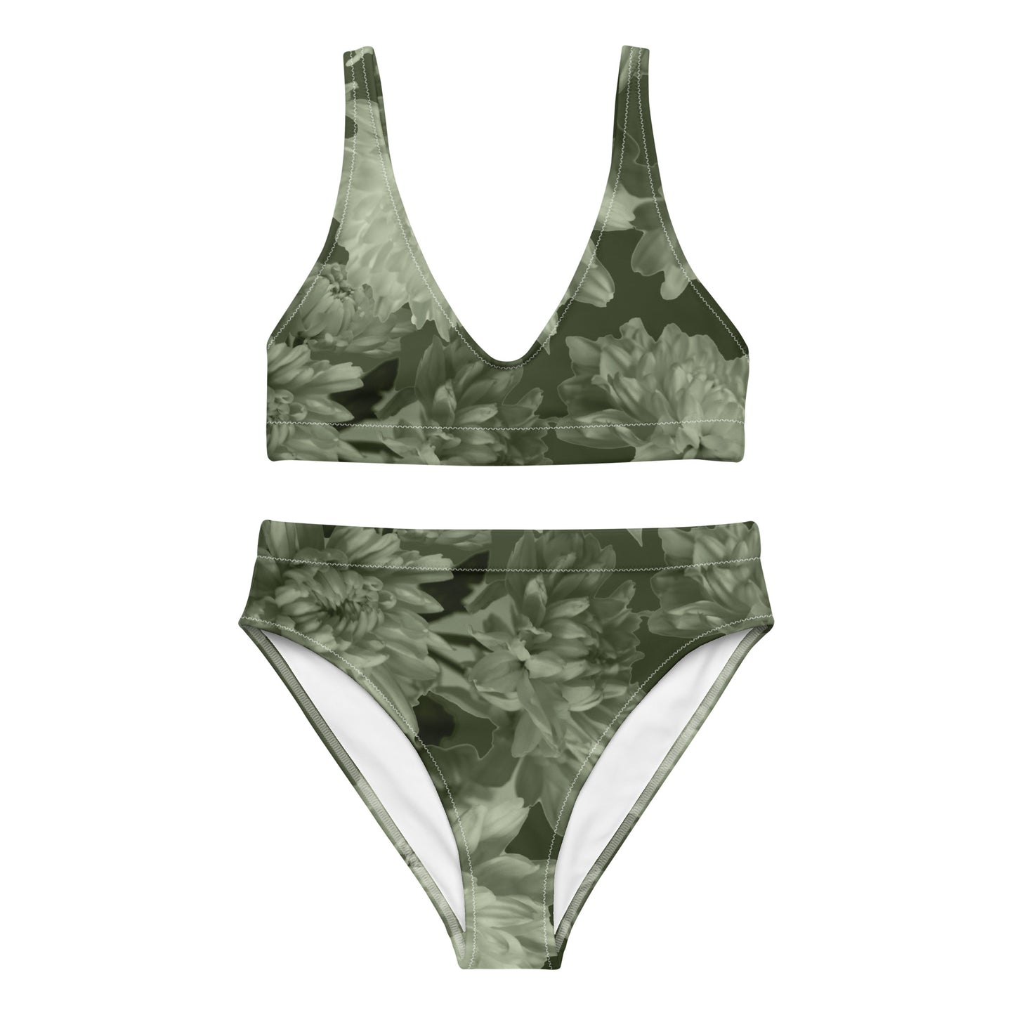 Recycled Gillyflower High-Waisted Bikini in Anacapa Green