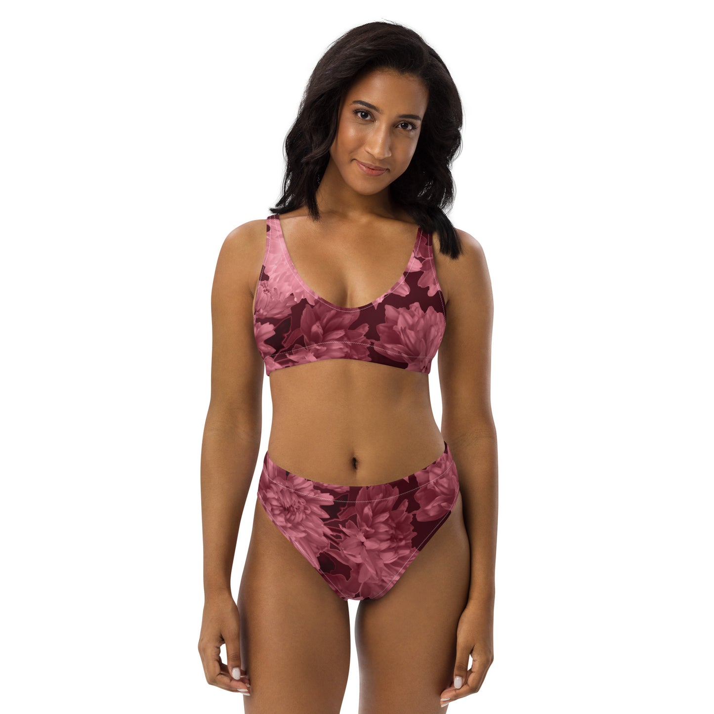 Recycled Gillyflower High-Waisted Bikini in Napa Red