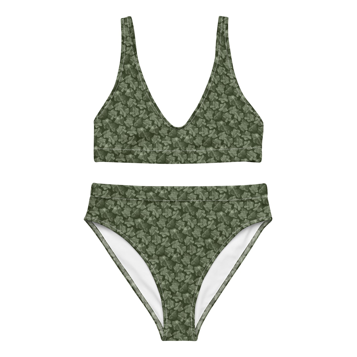 Recycled Flourish and Flow High-Waisted Bikini in Anacapa Green