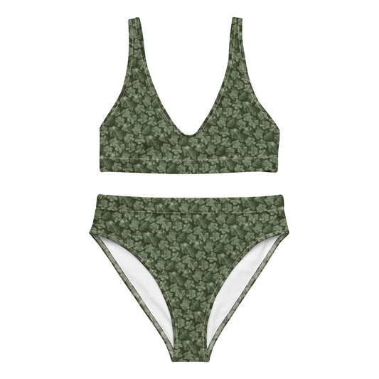 Recycled Flourish and Flow High-Waisted Bikini in Anacapa Green