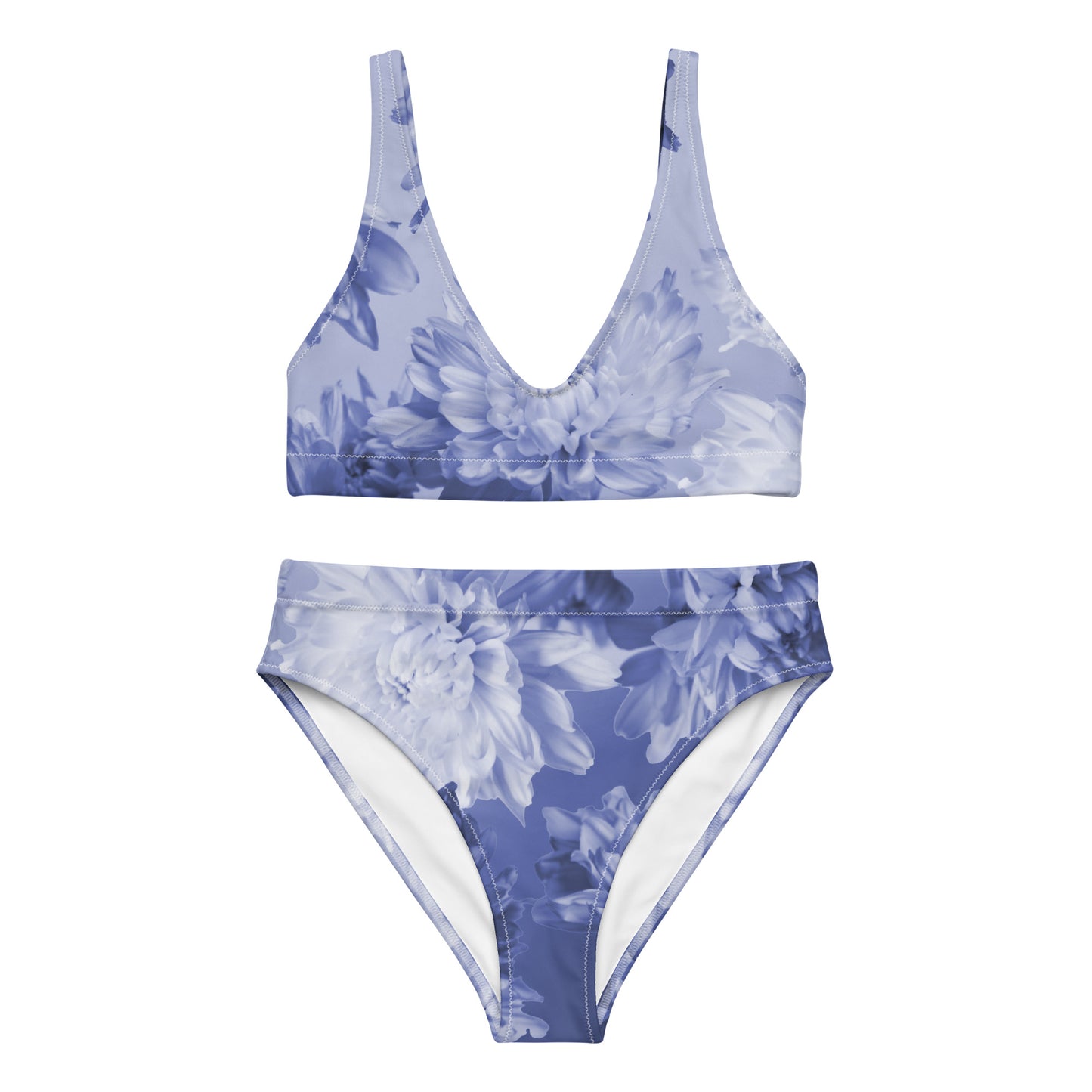 Recycled Gillyflower High-Waisted Bikini in Malibu Blue