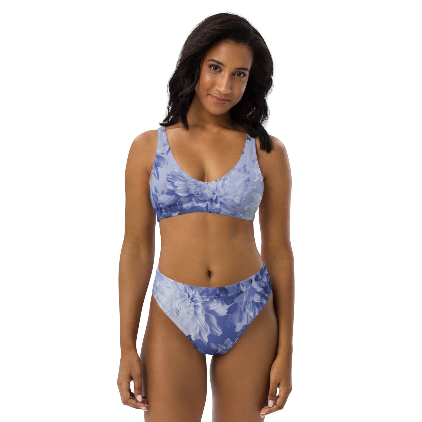 Recycled Gillyflower High-Waisted Bikini in Malibu Blue