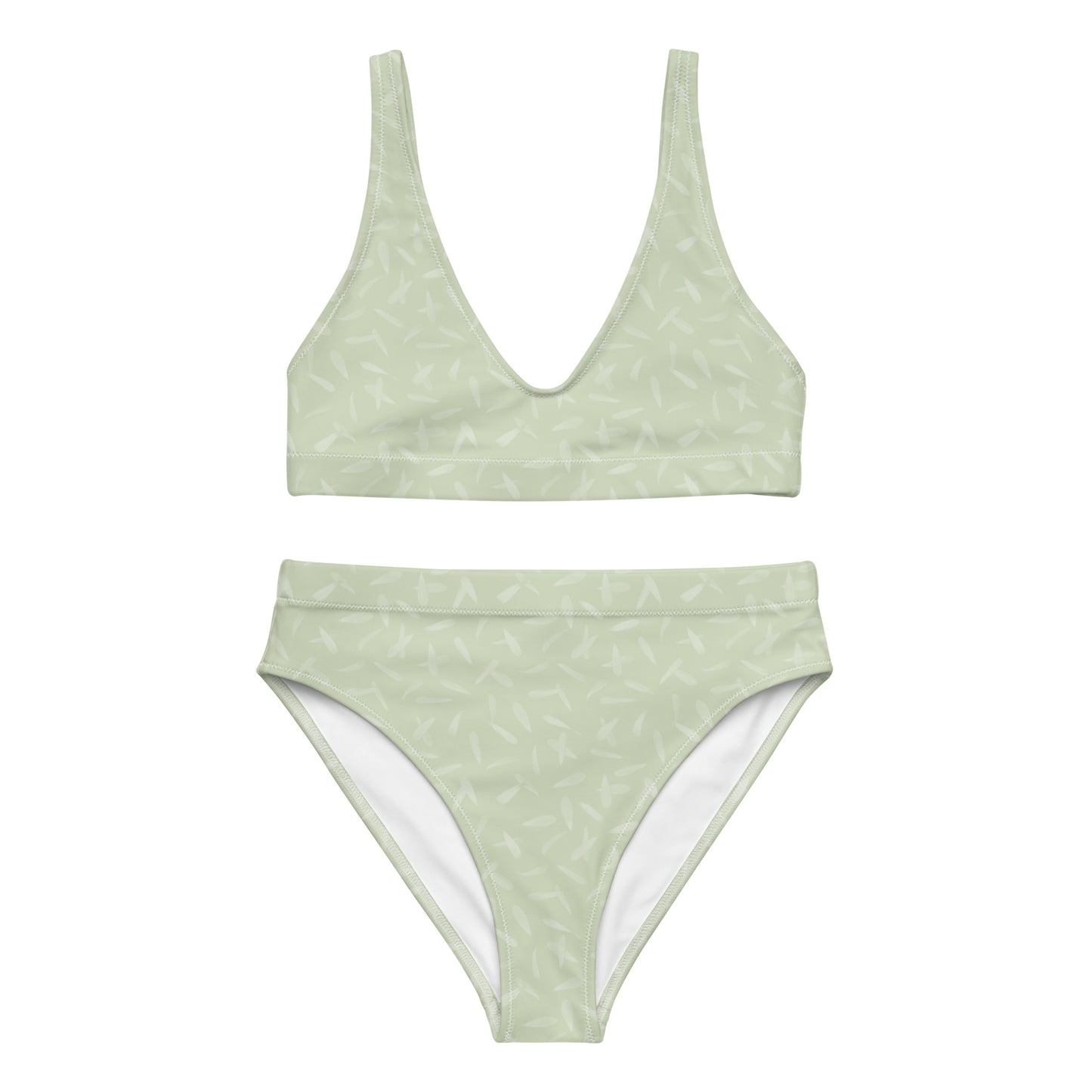 Recycled Petal Power High-Waisted Bikini in Anacapa Green