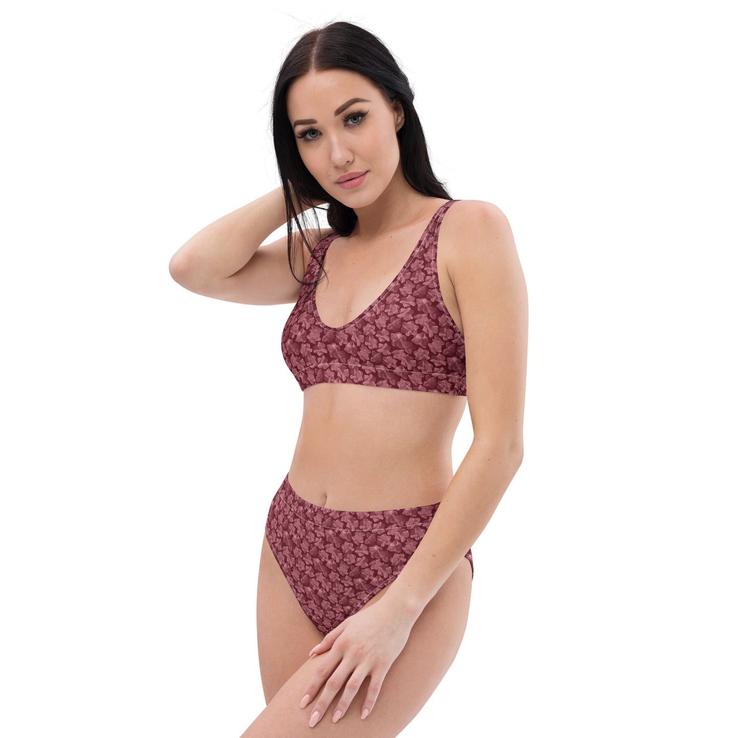 Recycled Flourish and Flow High-Waisted Bikini in Napa Red