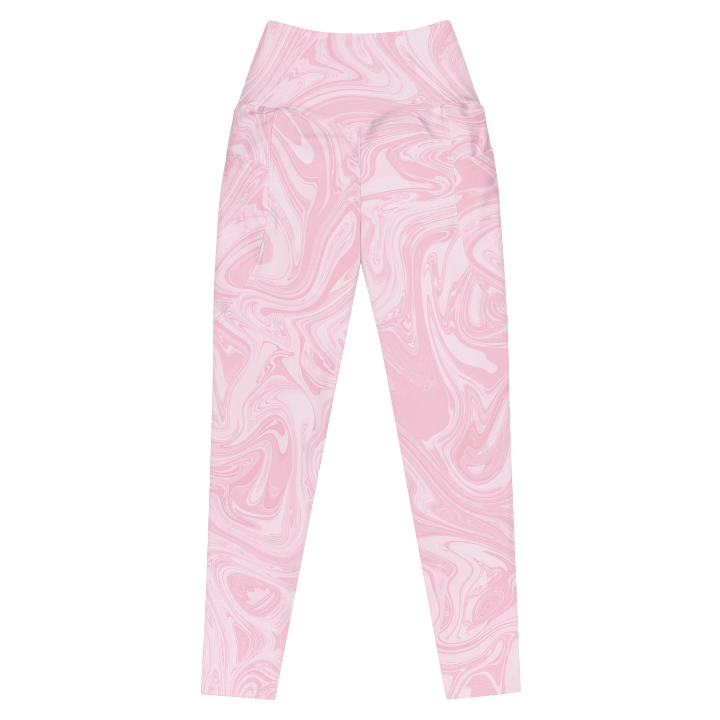 Recycled Marble Leggings with Pockets - Pink Lotus