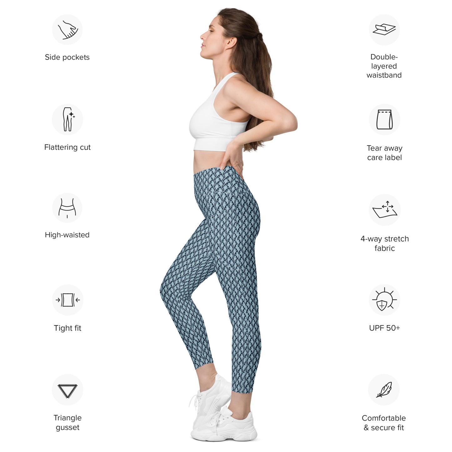 Sugarbush Recycled Leggings with Pockets - Aqua