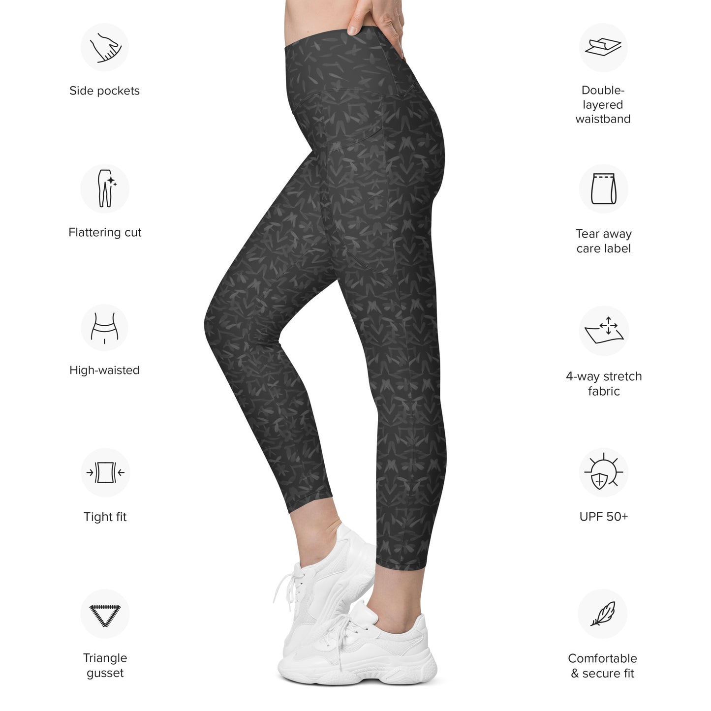 Recycled Petal Power Leggings in Amboy Black