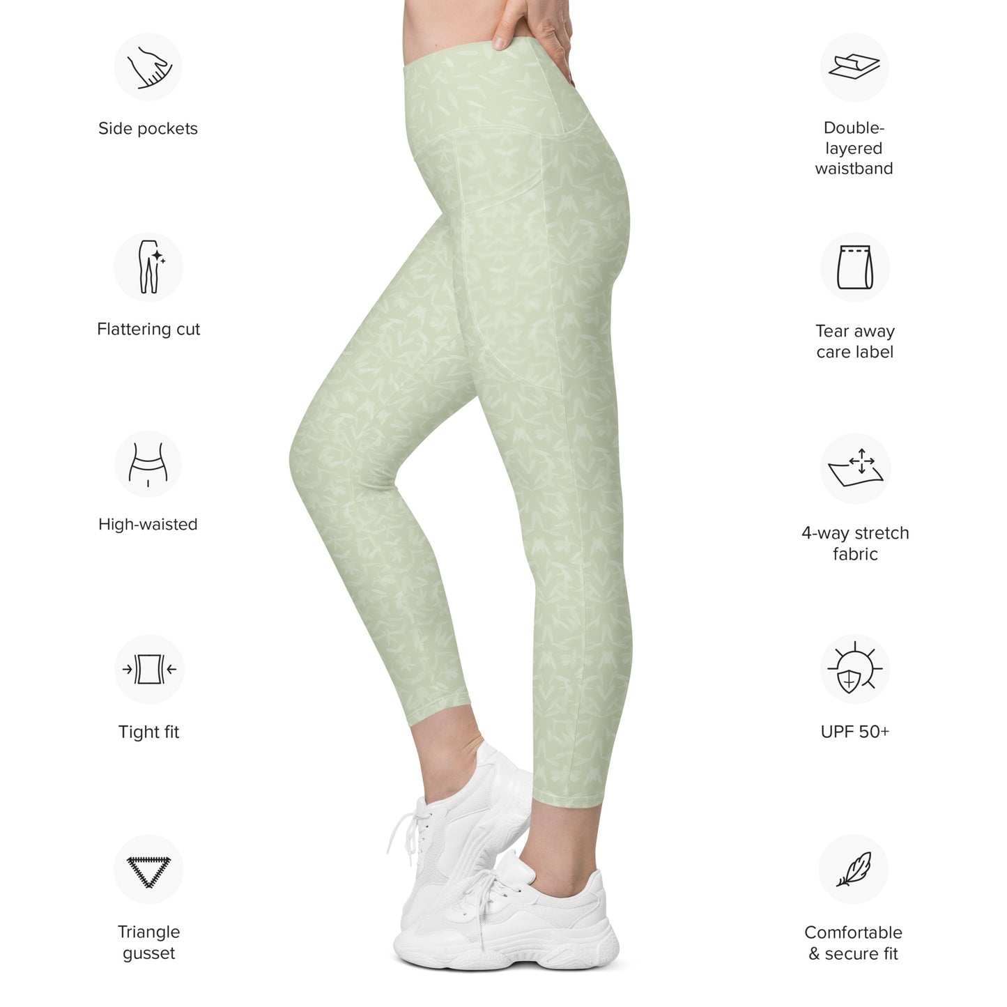 Recycled Petal Power Leggings in Anacapa Green