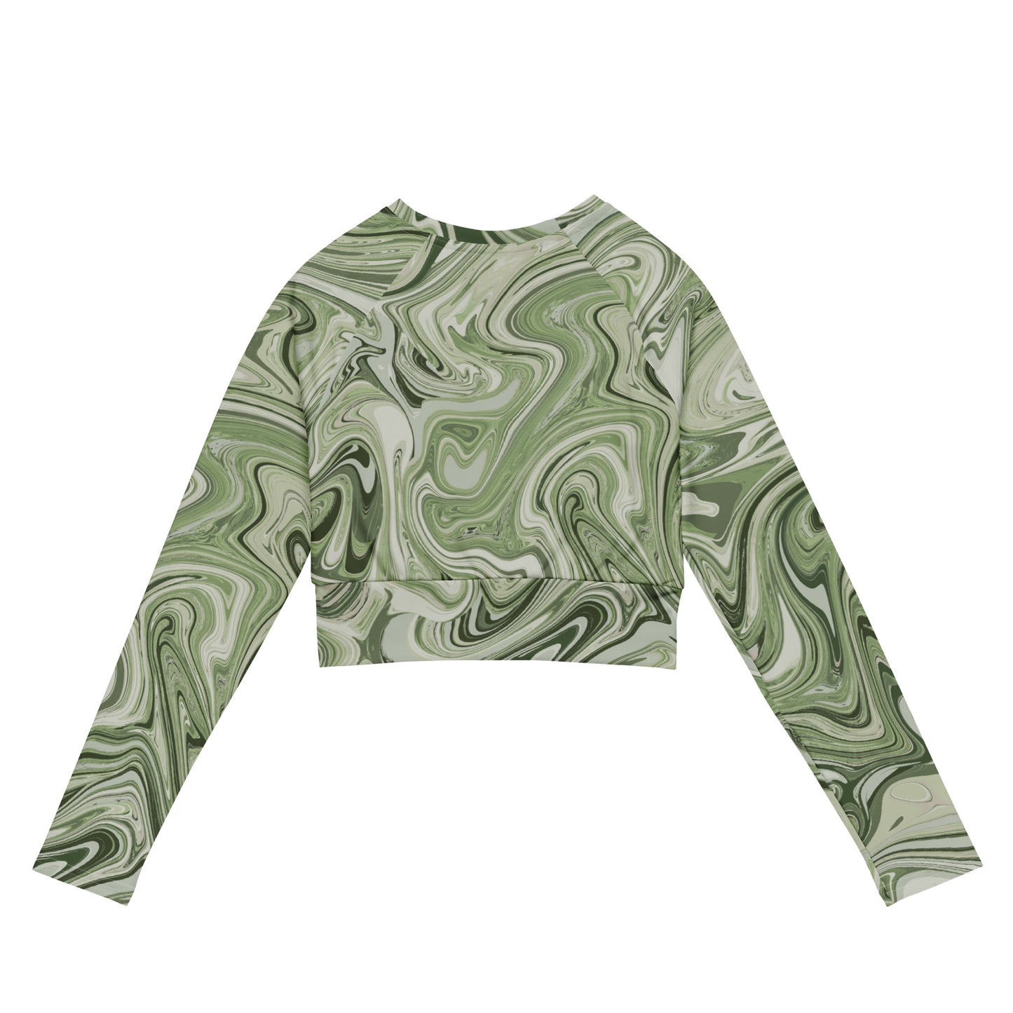 Recycled Marble Long Sleeve Crop - Pistachio