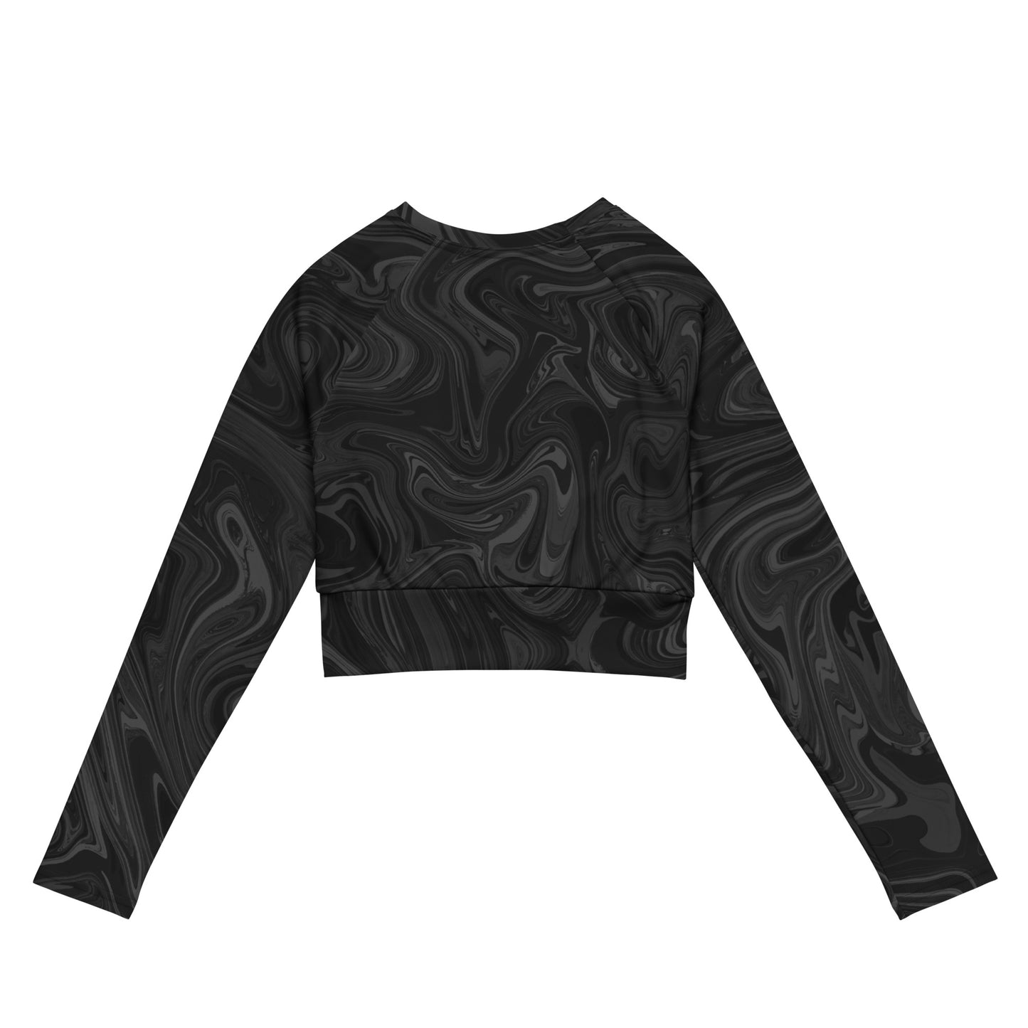 Recycled Marble Long Sleeve Crop - Onyx