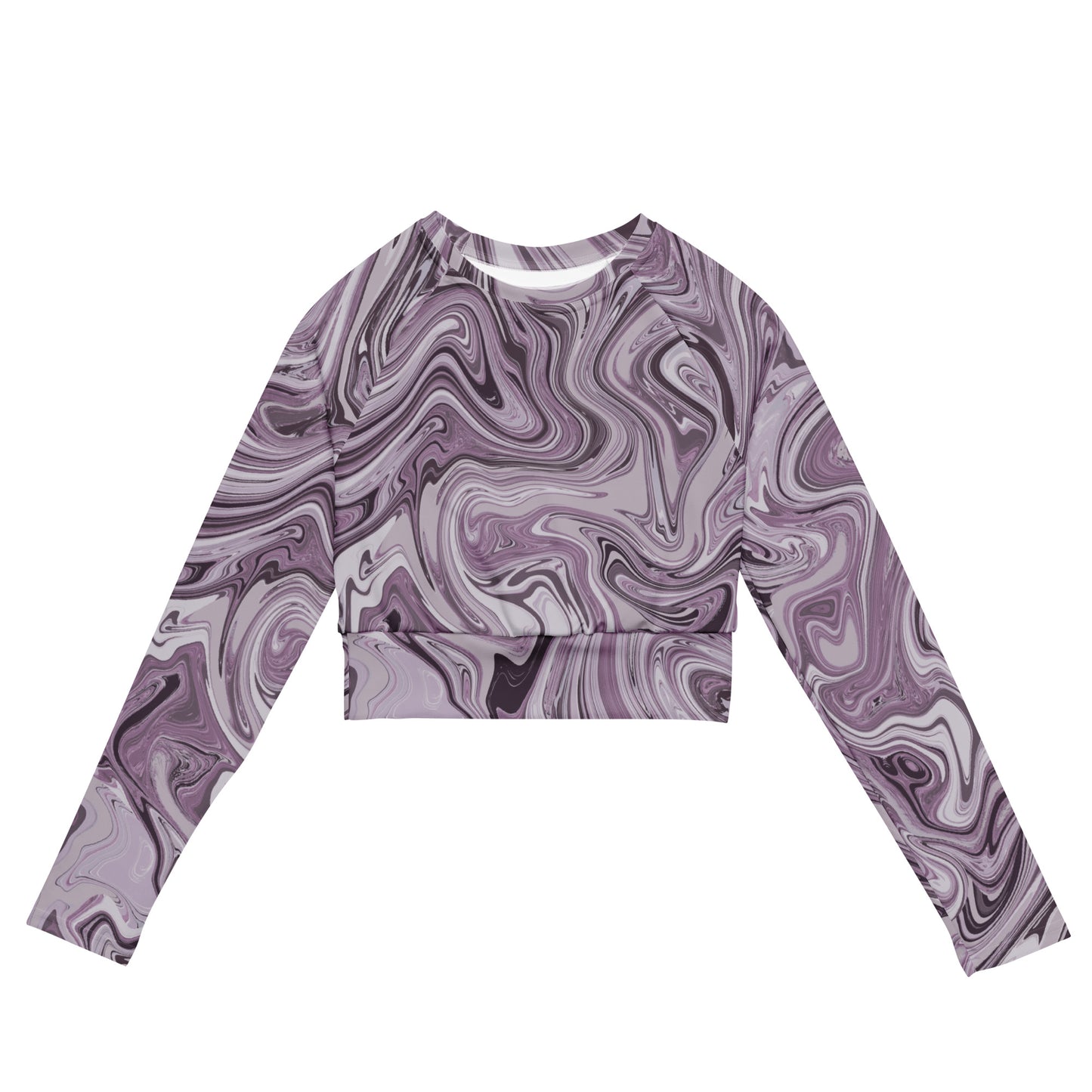 Recycled Marble Long Sleeve Crop - Lilac