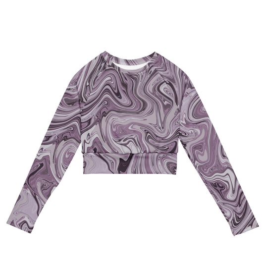 Recycled Marble Long Sleeve Crop - Lilac