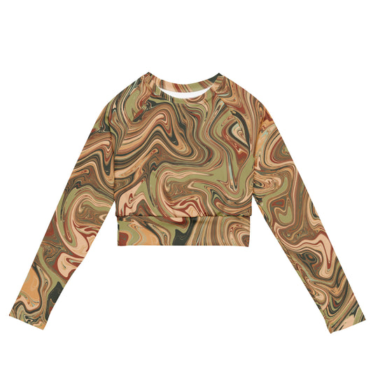 Recycled Marble Long Sleeve Crop - Terra