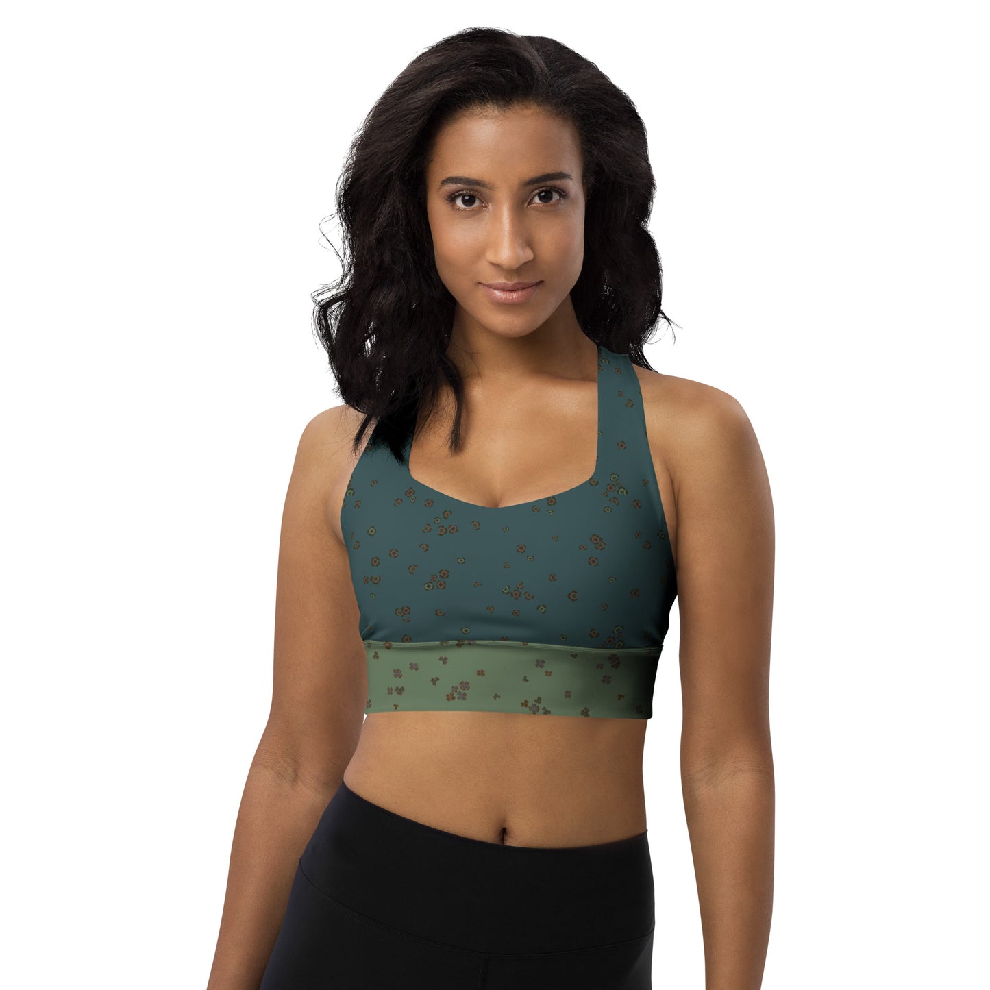 Recycled Clover Sports Bra - Jade