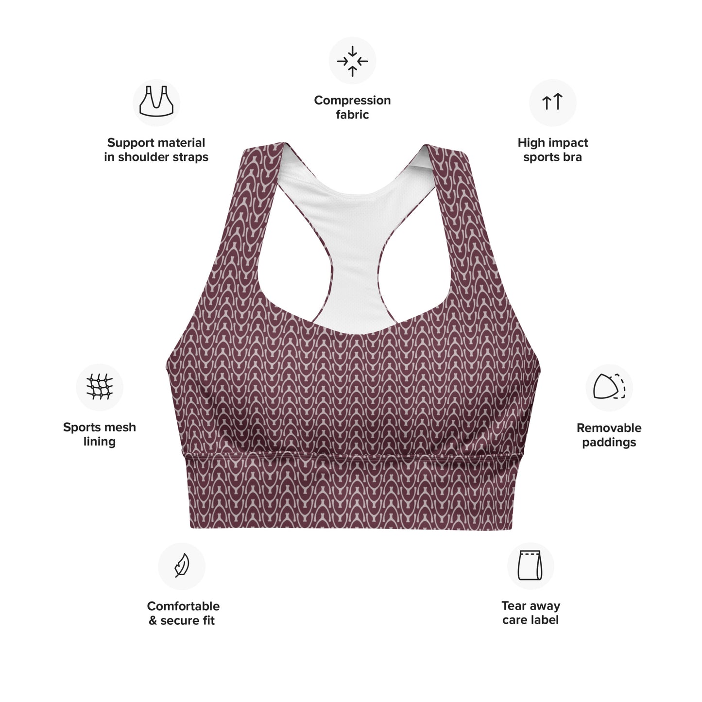 Recycled Wishbone Sports Bra - Ruby