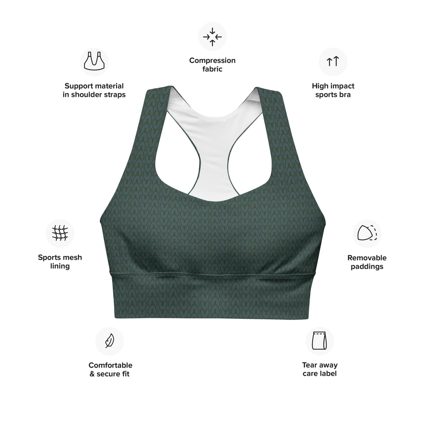 Recycled Wishbone Sports Bra - Jade