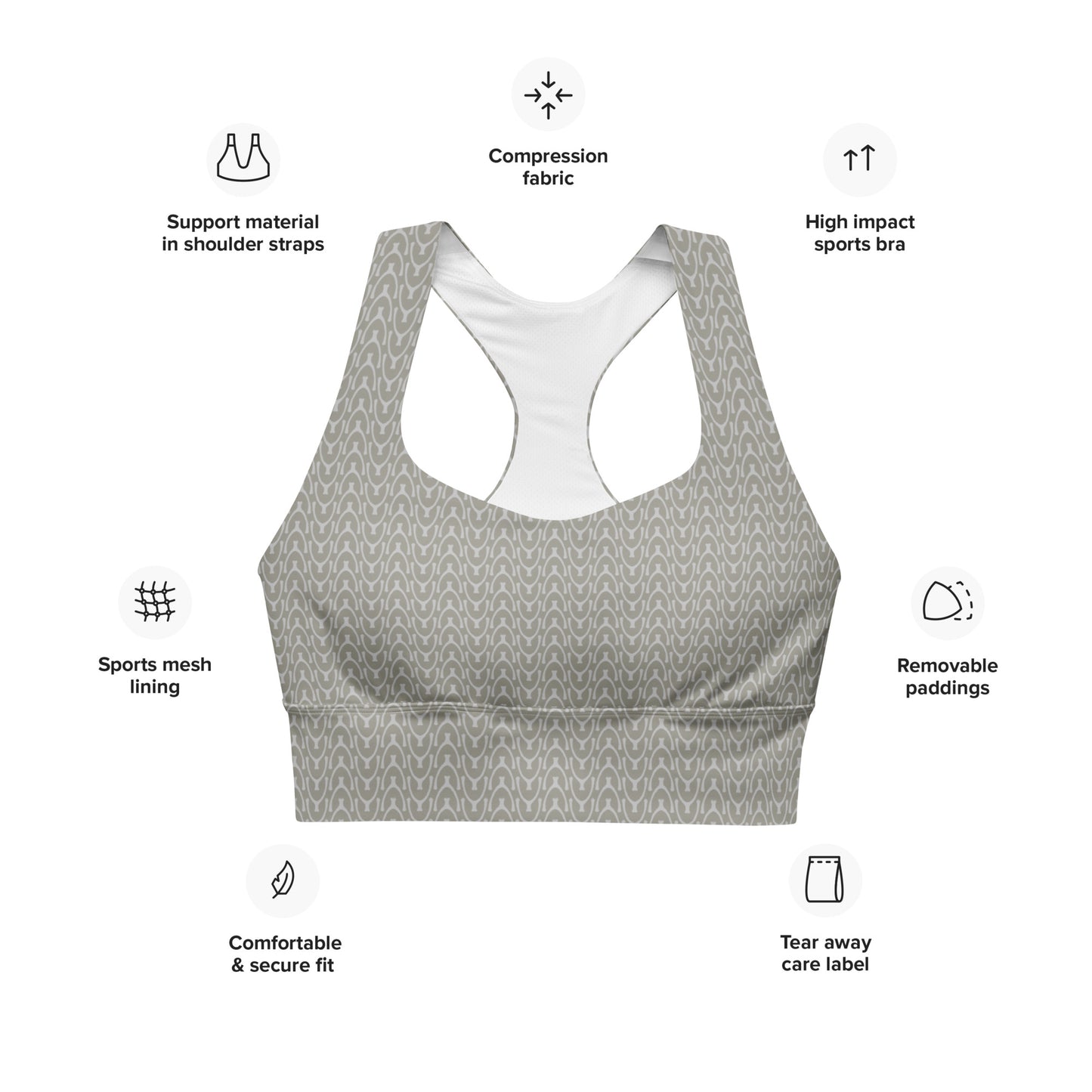 Recycled Wishbone Sports Bra - Quartz