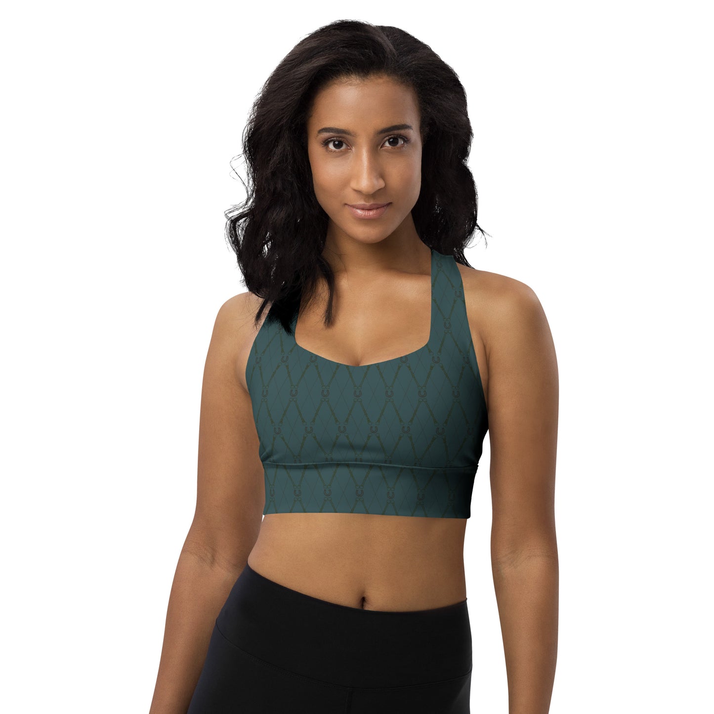 Recycled Horseshoe Sports Bra - Jade