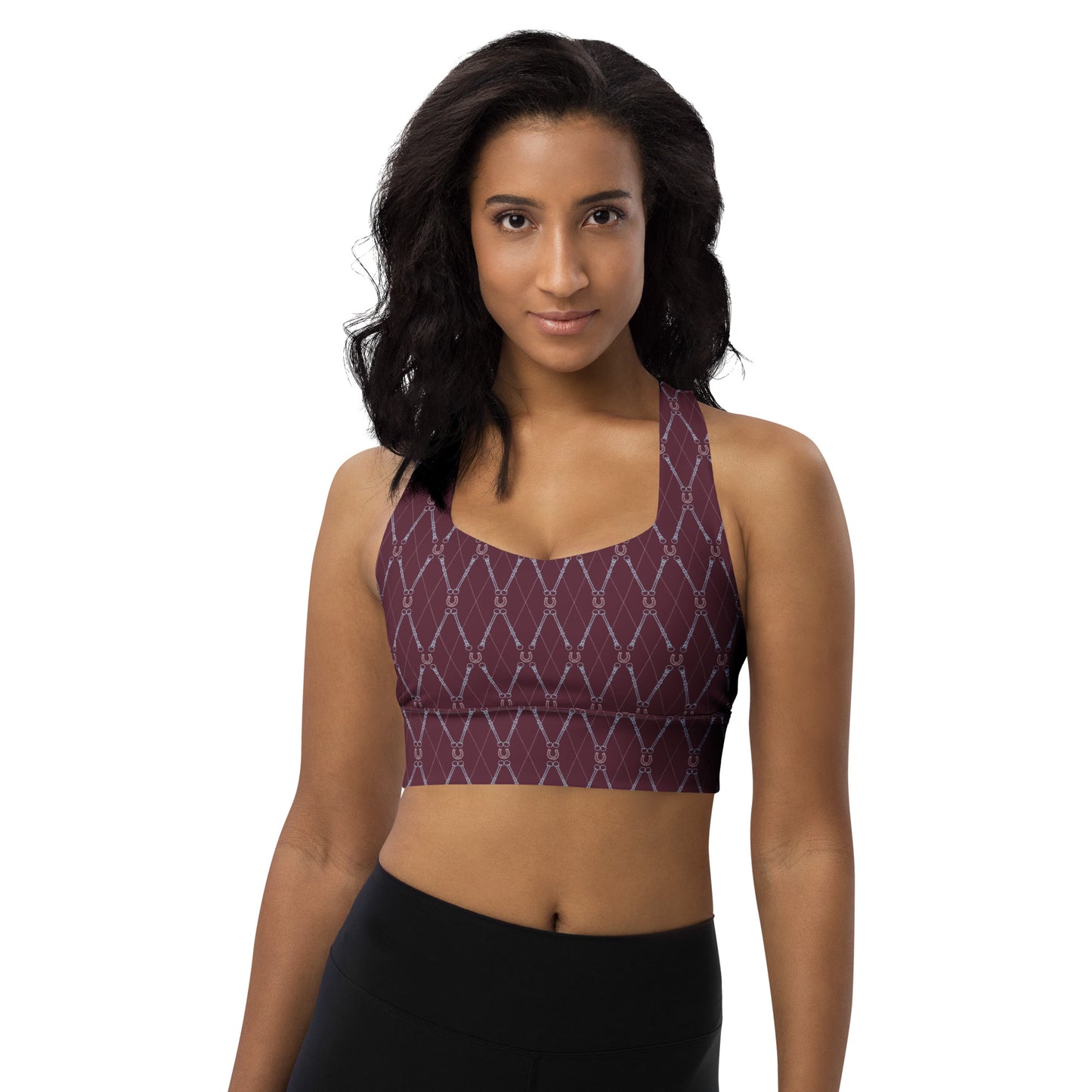 Recycled Horseshoe Sports Bra - Ruby