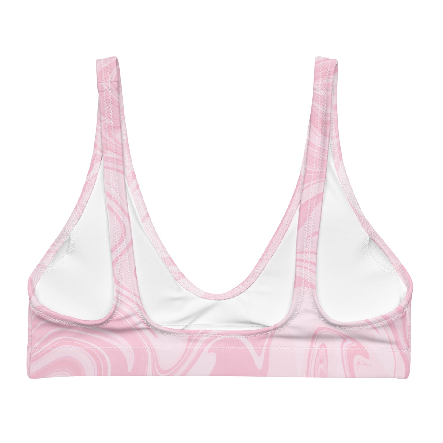 Recycled Marble Bikini Top - Pink Lotus