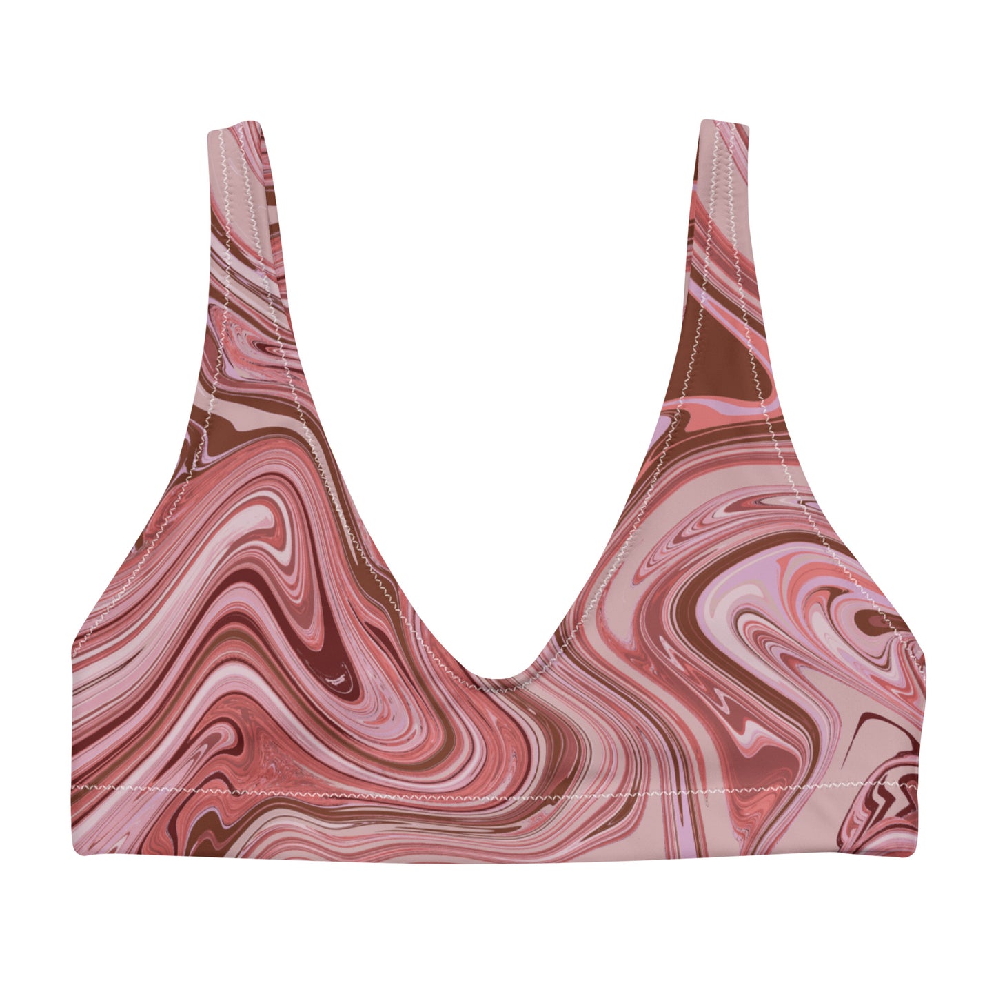 Maggiore Marble Recycled Bikini Top - Flamingo